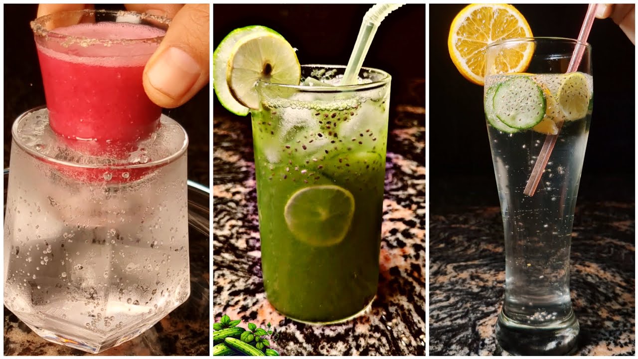 Top 3 most viral drinks 2025🥤 volcano soda, cucumber Lemonade and Detox water ♾️  
