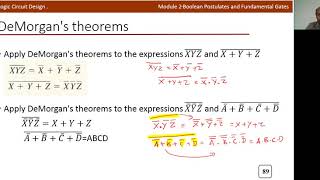 Module 2 Lec 9|DeMorgan's theorems|Basic Theorems and Properties of Boolean Algebra