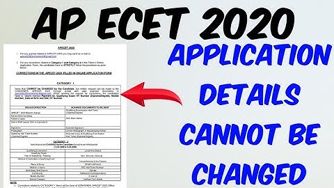 AP ECET 2020 CORRECTIONS CANNOT BE CHANGED || THEN HOW TO CORRECT IT || BSD