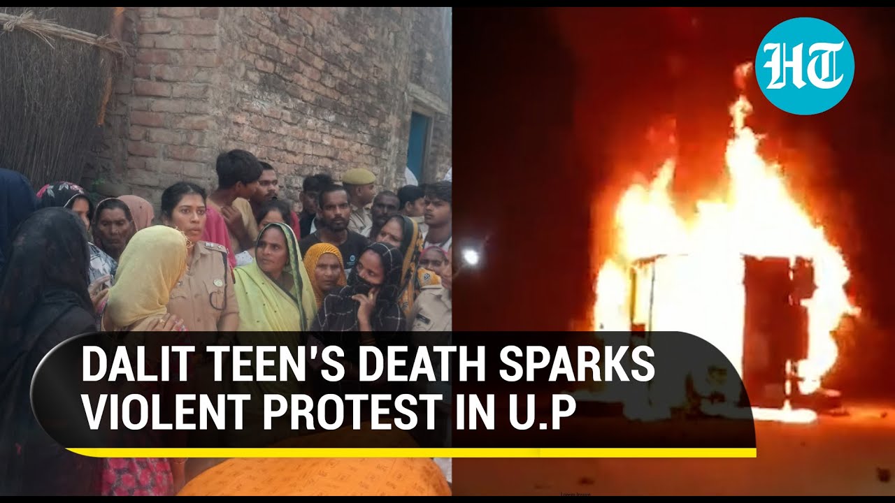 U.P: Auraiya burns after teen thrashed by absconding teacher dies; Police vehicle torched