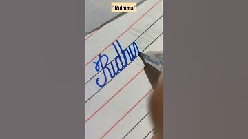 "Ridhima" in cursive handwriting #names #cursivewriting #shorts #calligraphy #cursive #art #learn
