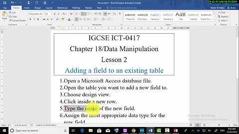 Adding fields to an existing table