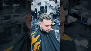 Barber Takes Client From Dark Brown to Blonde Highlights | Men’s Fade & Color Transformation