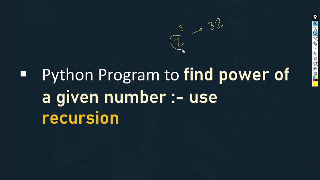 Power of Number Using Recursion | Recursion in Python - YouTube