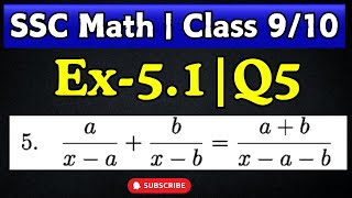 SSC Math Class 9-10 | Exercise 5.1 | Q5 | Equation Solving | Board Exam Preparation