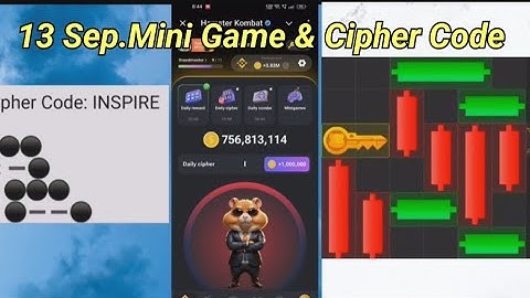 13 September 2024 Hamster Combat Daily Cipher Code || Key Puzzle Mini Game Solve || Nasir Saifi