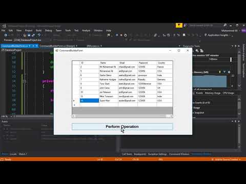 Visual Studio SQL Database Tutorial 08 - C# Command Builder & its Working - SQL CRUD Tutorial