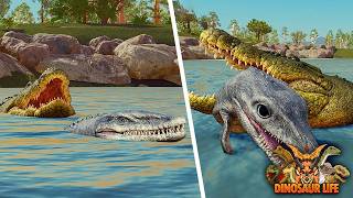 Deinosuchus Hunts Down a Mosasaurus in the Water! | ROBLOX Dinosaur Life