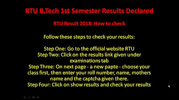 RTU B.Tech 1st Semester Results Declared.