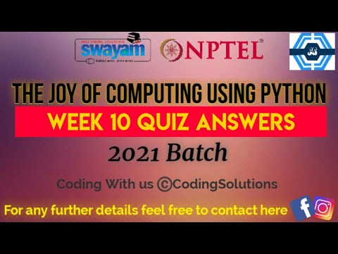 The Joy Of Computing Using Python | Week 10 Answers 2021 | NPTEL ||
