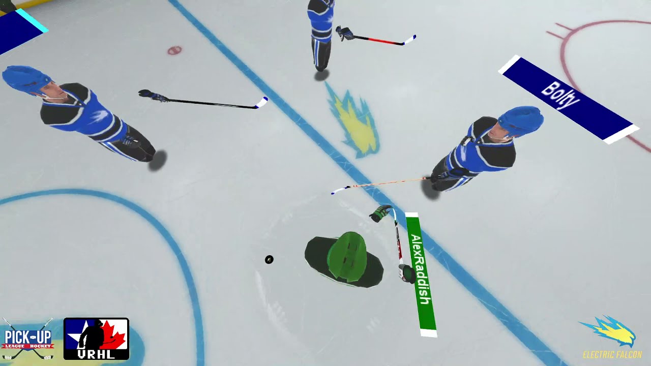 VR Hockey VRHL BacktoBack OT games Raw footage from Pickup