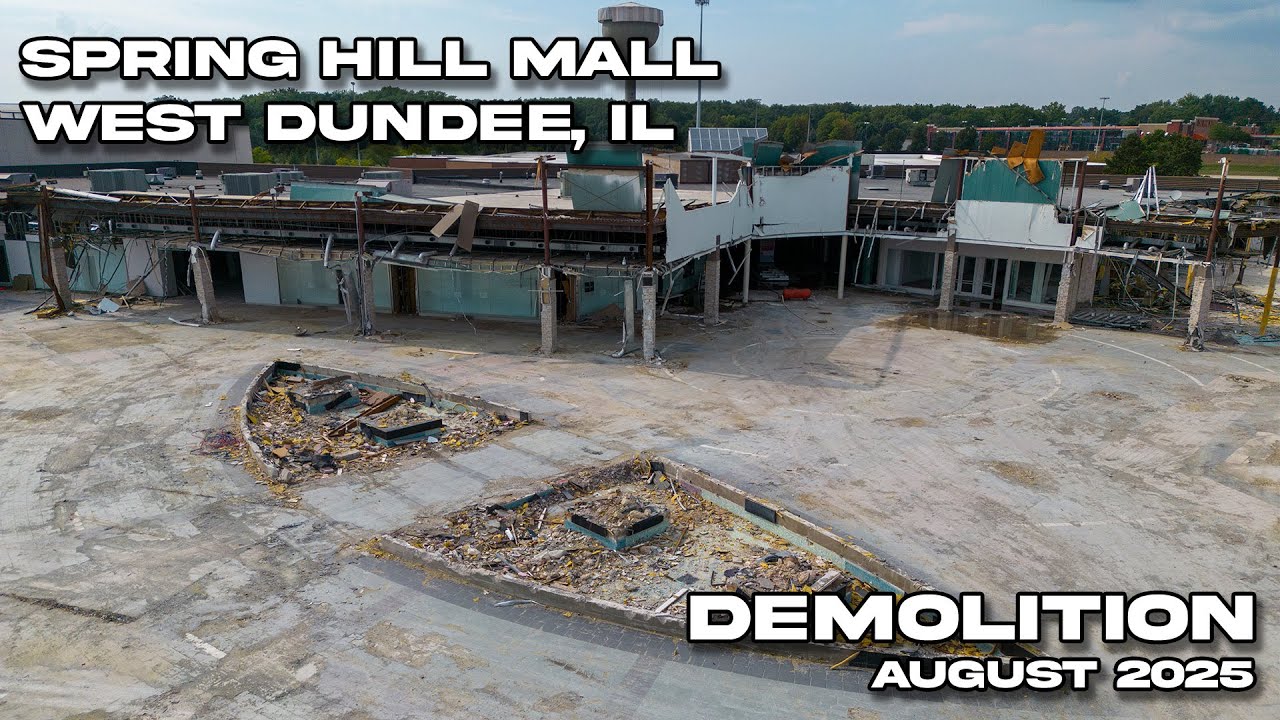 Spring Hill Mall Demolition (West Dundee, IL) | August 6, 2025 | 4k Drone View