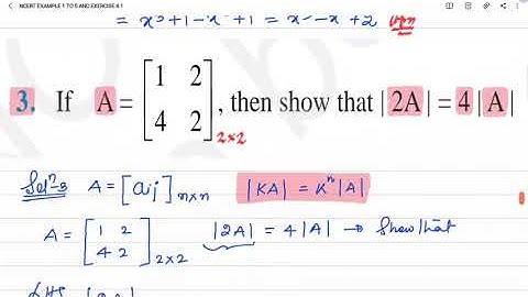 #2-Determinants I NCERT Exercise 4.1 I Q1 To Q5 I Determinants Class 12 I Class 12 Maths Chapter 4