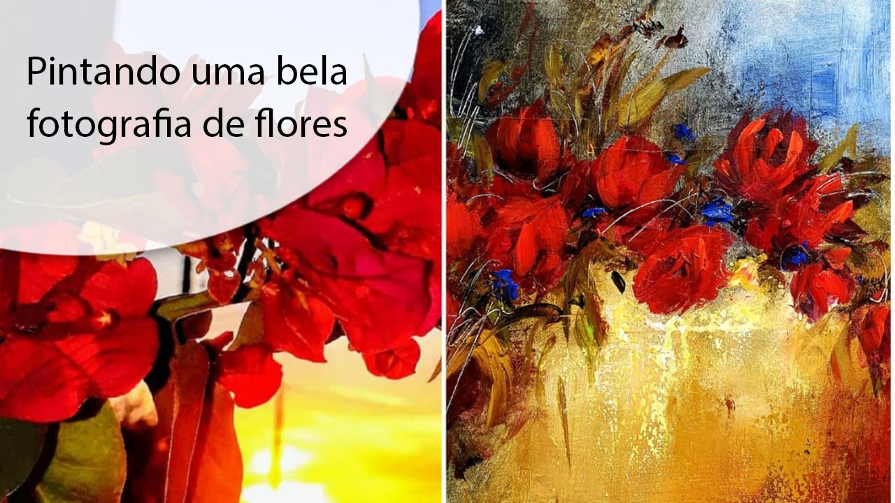 Pintando uma bela fotografia de flores