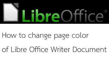 How to change page color of Libre Office Writer document.