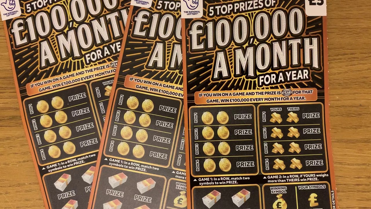 £5 Gold And Black Scratch Cards, £100K Per Month For A Year Jackpot