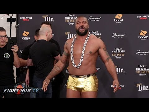 RAMPAGE WEIGHS IN WITH GOLD UNDERWEAR! RAMPAGE VS SONNEN FULL WEIGH IN & FACE OFF