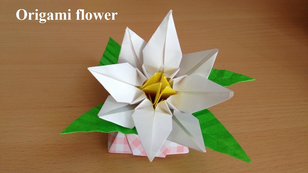 折り紙の花 くちなし 立体 折り方 Niceno1 Origami Flower Gardenia 3d