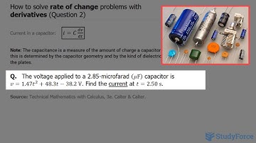 📚 How to solve rate of change problems with derivatives (Question 2, Electricity)