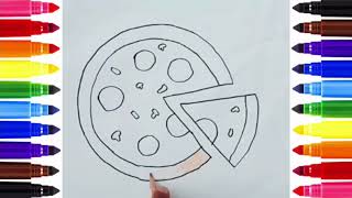 How to Draw and Color a Pizza 🍕 Easy Drawing Step by Step #art