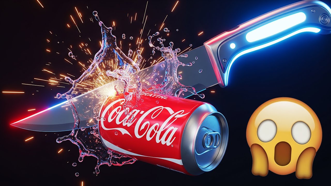“AI Knife vs Coca-Cola Can 🥤⚡ | Unbelievable Cutting Power!”