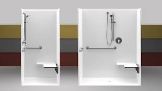 Freedom one piece barrier free shower installation
