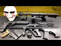 Blackout Toy Arsenal! Steyr AUG Bullpup, Rapid Gatling Bead Cannon, DX‑6137 Pistol &amp; Saw Mask