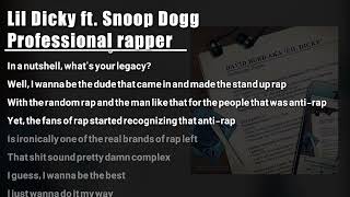 Lil Dicky ft. Snoop Dogg - Professional rapper (Lyrics video)