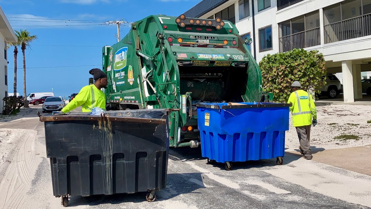 Waste Pros Rear Loader Waste Pro ACX New Way Rear Loader Tipping Rear Load Dumpsters - YouTube