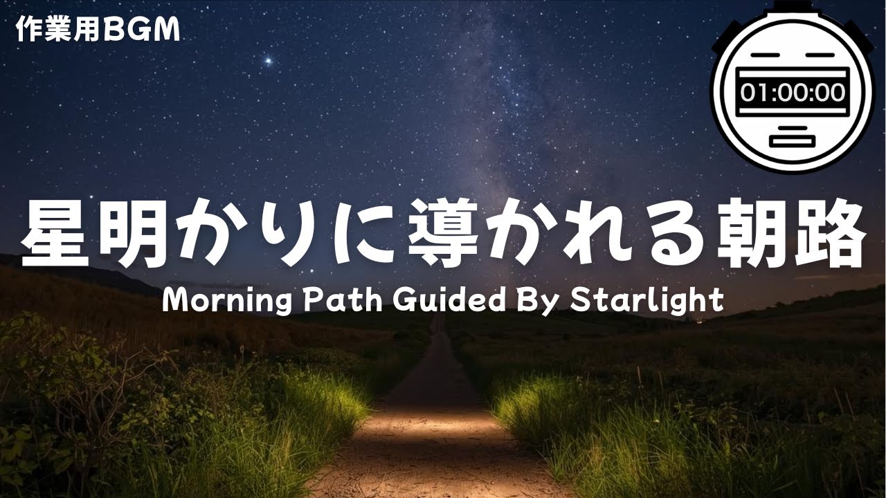 【深夜BGM】星明かりに導かれる朝路｜夜明け前の静かなナイトピアノBGM