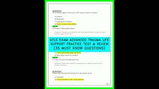 ATLS EXAM Advanced Trauma Life Support Practice Test & Review | 35 Must Know Questions 2026 | ATLS