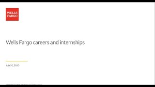 Wells Fargo careers and internships (90 minutes)