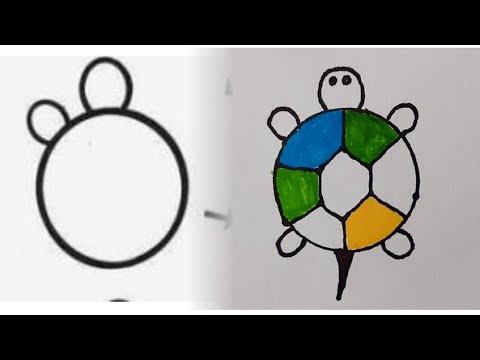 How to draw a Turtle easy step by step tutorial for kids - YouTube