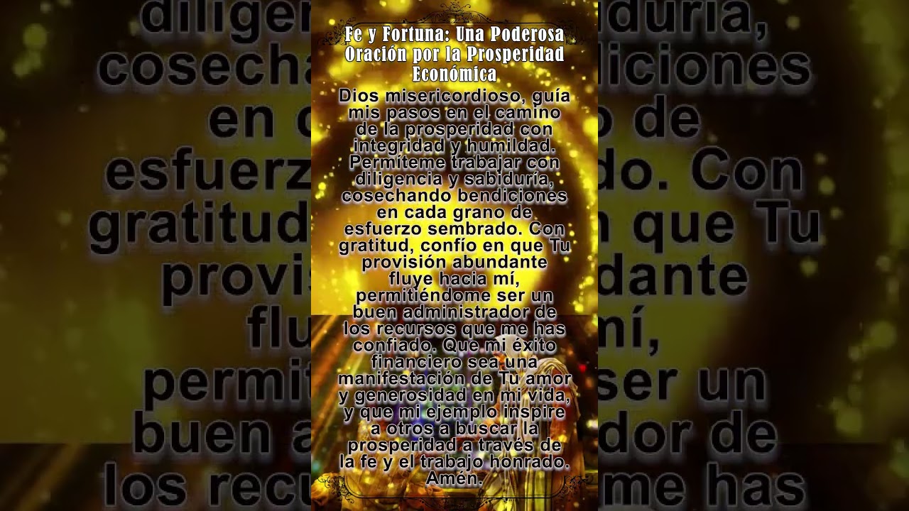 Fe y Fortuna: Una Poderosa Oración por la Prosperidad Económica 🙌💎  