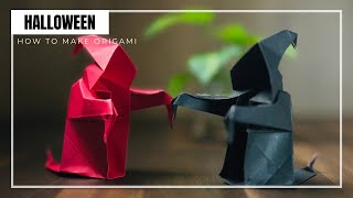 Relaxing ASMR Origami Witch from Paper craft | Silent Halloween DIY