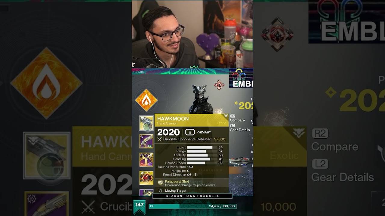 Helping My Friend Break Destiny 2 with 10K Hawkmoon Kills!