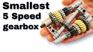 Smallest 5 Speed Lego technic gearbox!  Ultra compact transmission (+instructions)