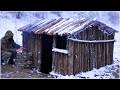 Building a Survival Bushcraft Shelter for the WINTER!