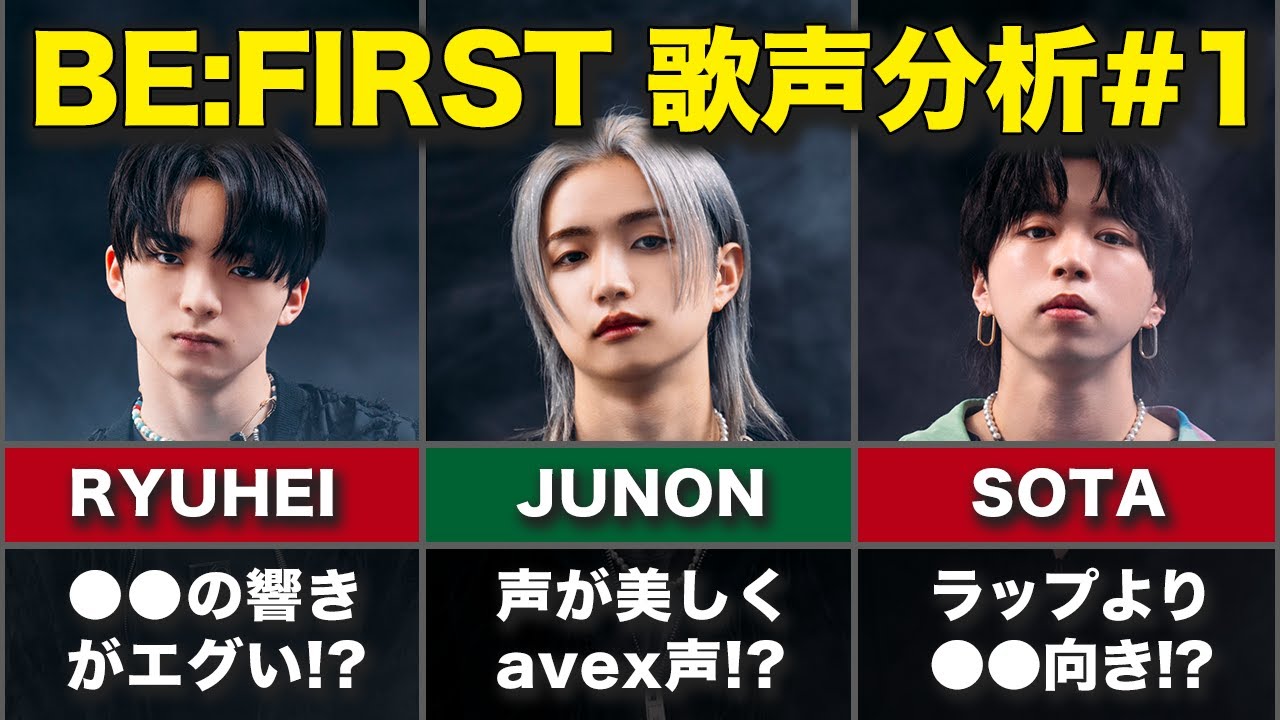 【BE:FIRST】ボイストレーナーのカンジさんにメンバーの歌声の印象を聞いてみた！part1【 RYUHEI / JUNON / SOTA 】