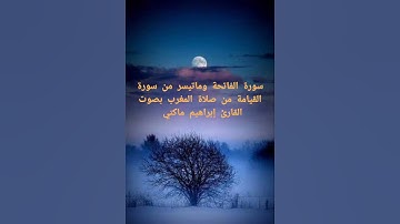 سورة الفاتحة وماتيسر من سورة القيامة بصوت القارئ إبراهيم ماكني