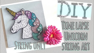 HOW TO MAKE UNICORN STRING ART 🦄💚STRING ONLY💛 | TIME LAPSE STRING ART