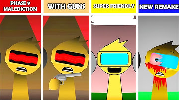 Sprunki Phase 9 Malediction Vs With Guns Vs Super Friendly Vs New Remake