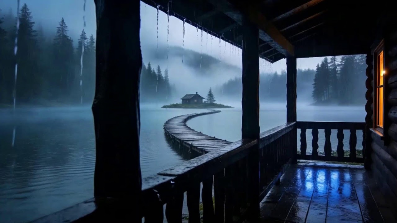 Best Rainfall at the Forest Cabin 🌲 Sleep Deeply with Rain Sounds & Thunderstorm