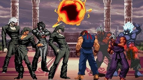 [KOF Mugen] Memorial | Element Team vs Super SF Team | [ 4vs4 ]