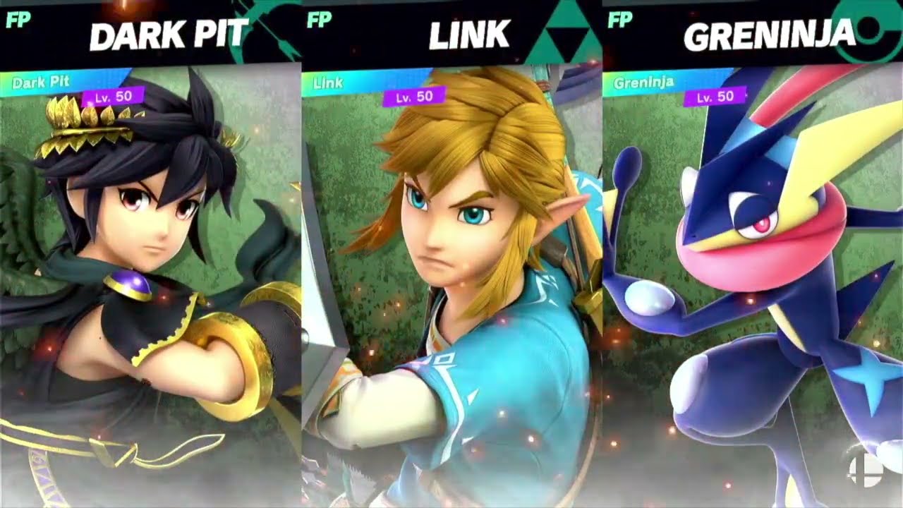 Super Smash Bros Ultimate Amiibo Fights 11pm Finals Dark Pit vs Link vs Grreninja