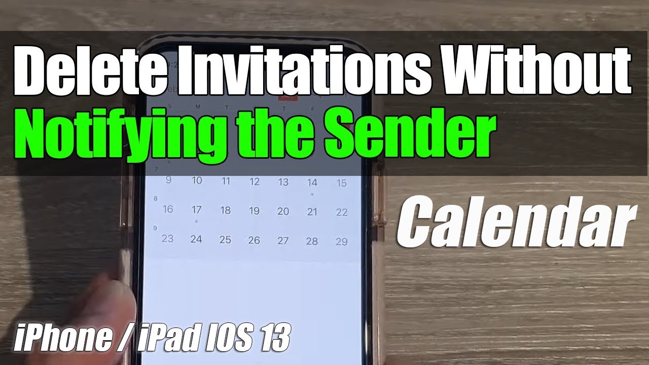iPhone How to Delete Calendar Invitation Events Without Notifying the