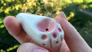 Cute Smoking Pipe Art Womens Pipes Cat paw Unique Portable Pipes Handmade Ceramic Gift Kitty Girl...