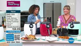 DASH 6-Quart Deluxe Air Fryer with Temp Control and Nonstick