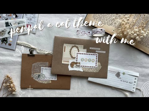 Penpal with me 🐈⬛ - cat theme - cute / vintage - asmr and lofi, no talking / Papercraft diy 👩🏼🎨