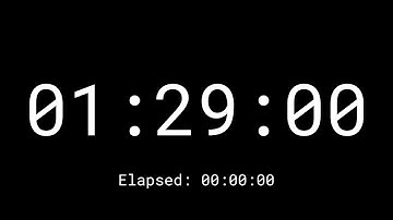 89 Minutes Countdown Timer Clock With Elapse Time and Loud Alarm In The End (HD - 1080p)